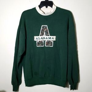 Vintage jerzees tag Alabama double collar crew neck sweatshirt, embroidery
